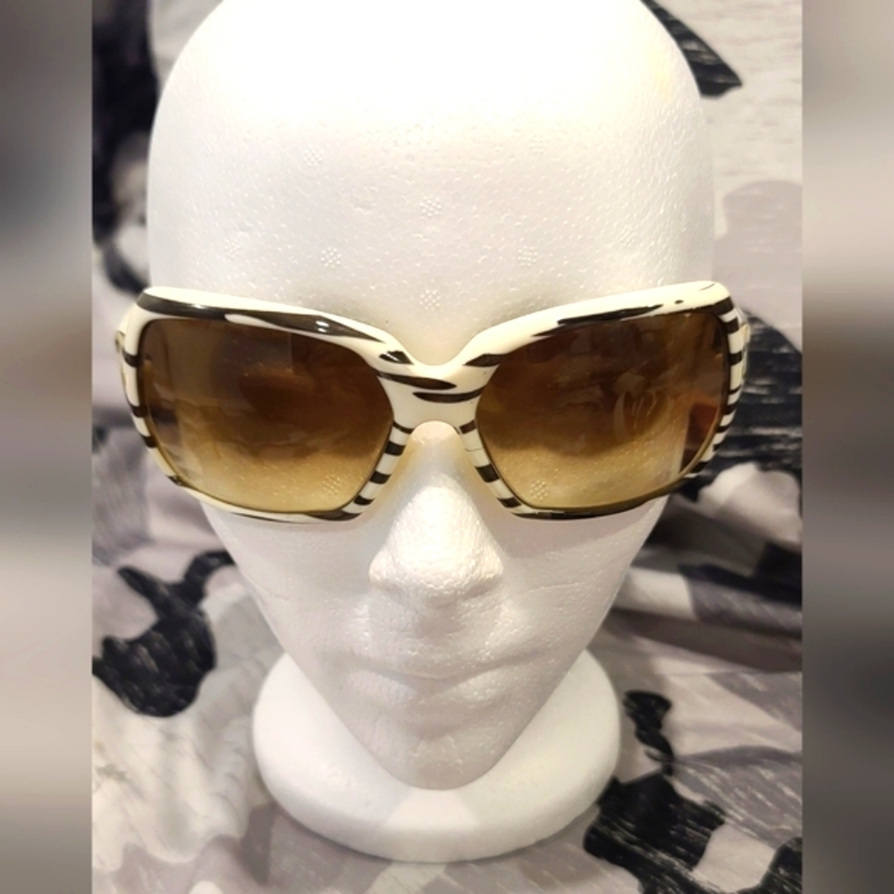 SPY dynasty Oversized white sunglasses Tortoiseshell Anjmal Print - Picture 6 of 10